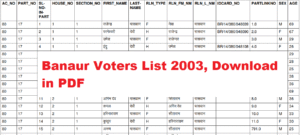 Banaur Voters List 2003