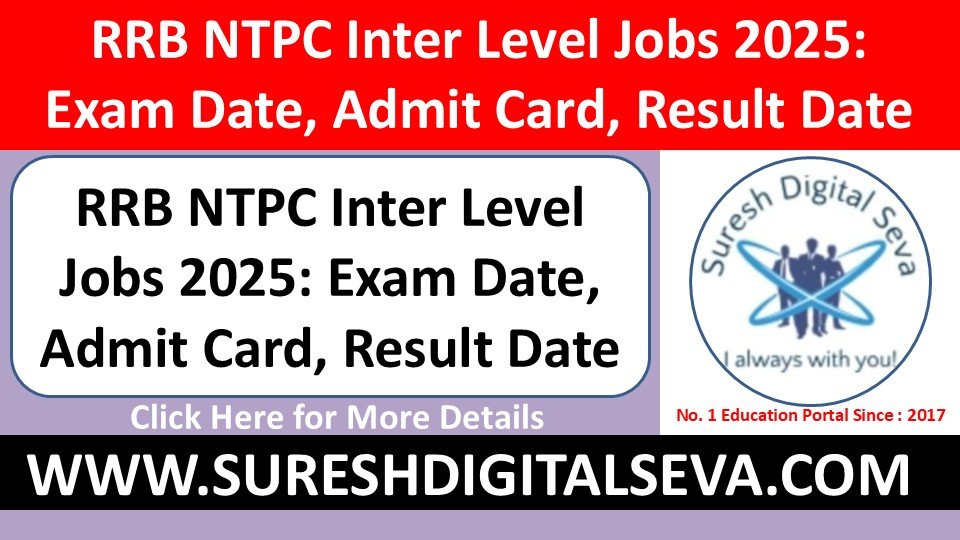 RRB NTPC Inter Level Jobs 2025: Exam Date, Admit Card, Result Date